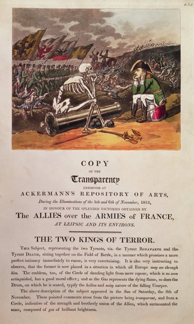 Napoleon and Death Sitting Together on the Battlefield at Leipzig by Thomas Rowlandson