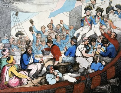 Napoleonic Wars, Egyptian Campaign: Admiral Horatio Nelson Celebrates Victory in the Battle of the Nile, August 1798 by Thomas Rowlandson