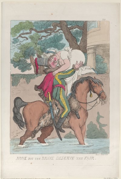None But the Brave Deserve the Fair, 1813 by Thomas Rowlandson