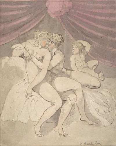 Nude Couple Embracing, 1780-1827 by Thomas Rowlandson