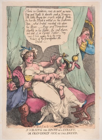 Nursing the Spawn of a Tyrant, April 14, 1811 by Thomas Rowlandson