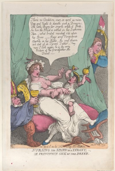 Nursing the Spawn of a Tyrant, April 14, 1811 by Thomas Rowlandson