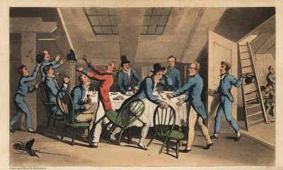 Officers and Midshipmen Celebrating the News that the Captain has Left the Ship by Thomas Rowlandson