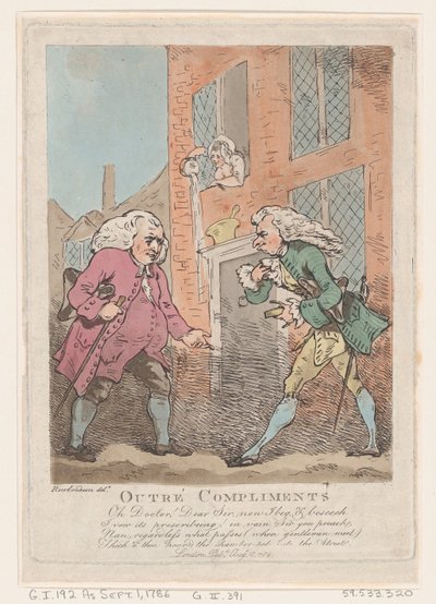 Outré Compliments, August 18, 1786 by Thomas Rowlandson
