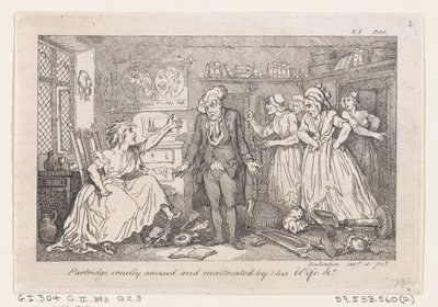 Partridge cruelly accused and maltreated by his Wife, from The History of Tom Jones, a Foundling by Thomas Rowlandson
