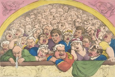 Pidgeon Hole. A Convent Garden Contrivance to Coop up the Gods by Thomas Rowlandson