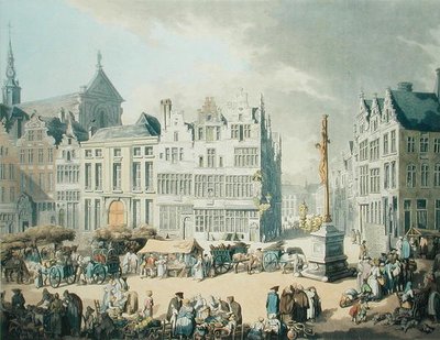 Place de Mer at Antwerp by Thomas Rowlandson