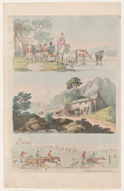 Plate 10, Outlines of Figures, Landscapes and Cattle...for the Use of Learners, August 6, 1790 by Thomas Rowlandson