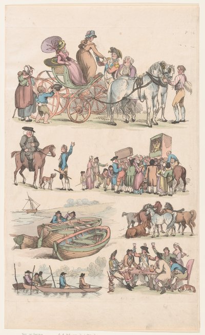 Plate 16, Outlines of Figures, Landscapes and Cattle for the Use of Learners by Thomas Rowlandson