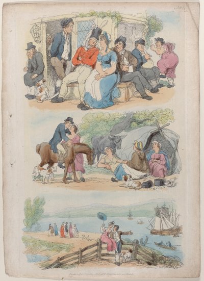 Plate 4: Recruiting, from World in Miniature, 1816 by Thomas Rowlandson