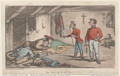 Poor Johnny on the sick list, from The Military Adventures of Johnny Newcome, 1815 by Thomas Rowlandson