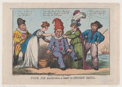 Pope Joe Receiving a Treat of Spanish Olives by Thomas Rowlandson