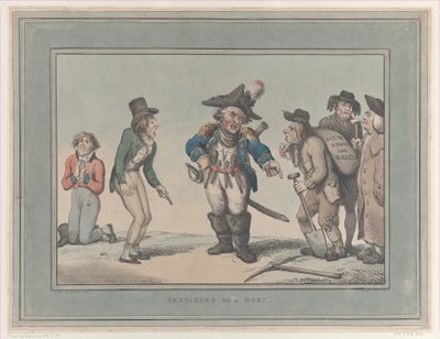 Preparing for a Duel by Thomas Rowlandson