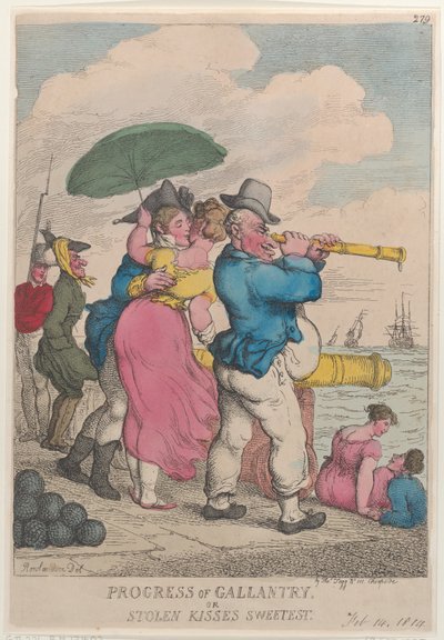 Progress of Gallantry or Stolen Kisses Sweetest by Thomas Rowlandson