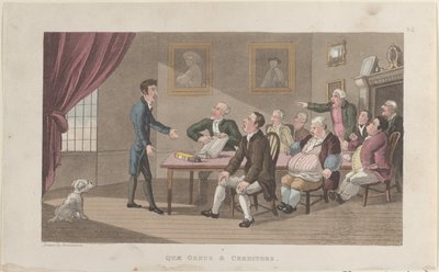 Quae Genus & Creditors, from The History of Johnny Quae Genus, The Little Fou... by Thomas Rowlandson