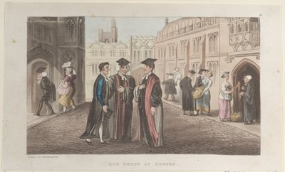 Quae Genus at Oxford, from The History of Johnny Quae Genus, The Little Foundling, November 1, 1821 by Thomas Rowlandson