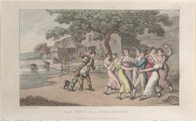 Quae Genus at a Sheep-shearing, from The History of Johnny Quae Genus by Thomas Rowlandson