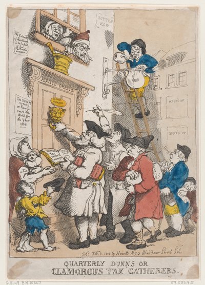 Quarterly Dunns, or Clamorous Tax Gatherers, February 3, 1805 by Thomas Rowlandson