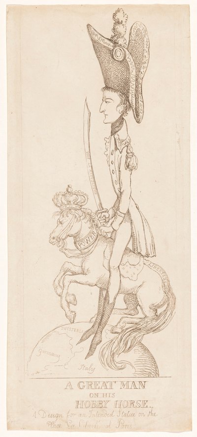 Equestrian Statue for Napoleon, 1804 by Thomas Rowlandson