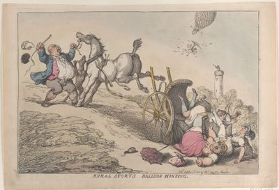 Rural Sports: Balloon Hunting, October 25, 1811 by Thomas Rowlandson