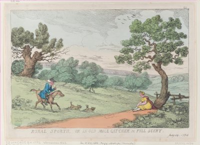 Rural Sports, or an Old Mole Catcher in Full Scent by Thomas Rowlandson