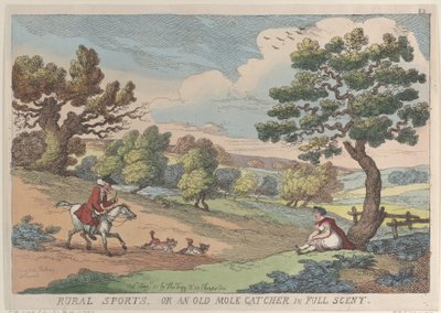 Rural Sports, or an Old Mole Catcher in Full Scent, August 31, 1811 by Thomas Rowlandson