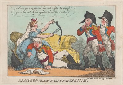 Sampson Asleep on the Lap of Dalilah by Thomas Rowlandson