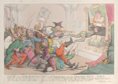 Scene in a New Pantomime to be Performed at the Theatre Royal Paris by Thomas Rowlandson