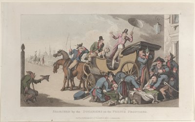Searched by the Douaniers on the French Frontiers, from Journal of Sentimental Travels by Thomas Rowlandson