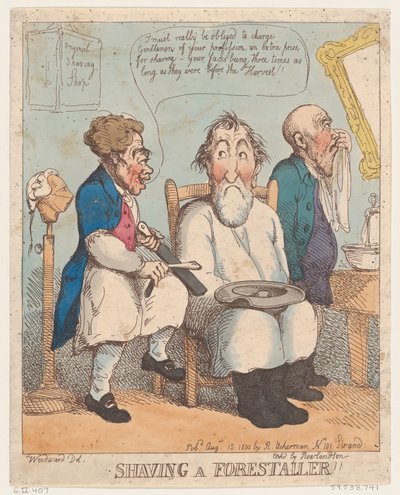 Shaving a Forestaller, August 15, 1800 by Thomas Rowlandson