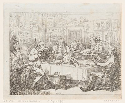 Sir Joseph Banks about to Eat an Alligator ‘The Fish Supper’ by Thomas Rowlandson