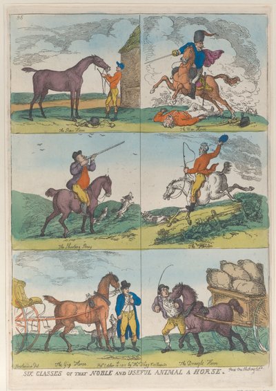 Six Classes of the Noble and Useful Animal a Horse by Thomas Rowlandson