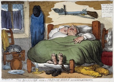 Sleeping couple snoring - caricature by Rowlandson by Thomas Rowlandson