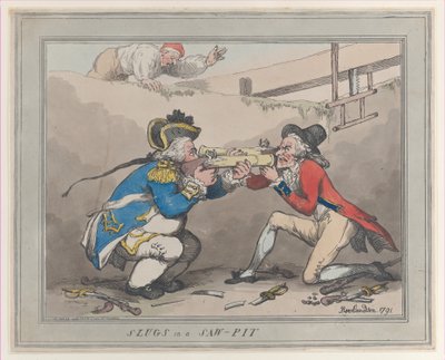 Slugs in a Saw-Pit by Thomas Rowlandson