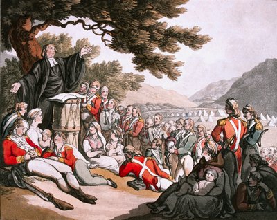 Soldiers Attending Divine Service, circa 1798 by Thomas Rowlandson