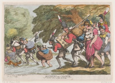 Soldiers on a March, April 1, 1808 by Thomas Rowlandson