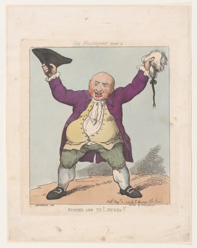 Stocks Are Up! Huzza!!, August 10, 1799 by Thomas Rowlandson
