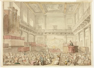 Study for Royal Chapel, Whitehall, from Microcosm of London by Thomas Rowlandson