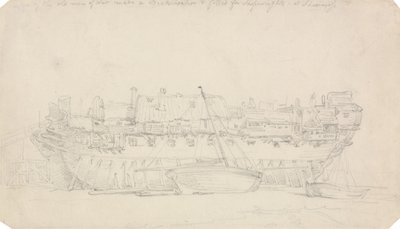 Study of a Hulk by Thomas Rowlandson