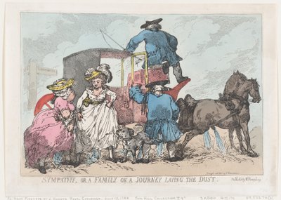 Sympathy, or A Family On A Journey Laying The Dust, July 12, 1784 by Thomas Rowlandson
