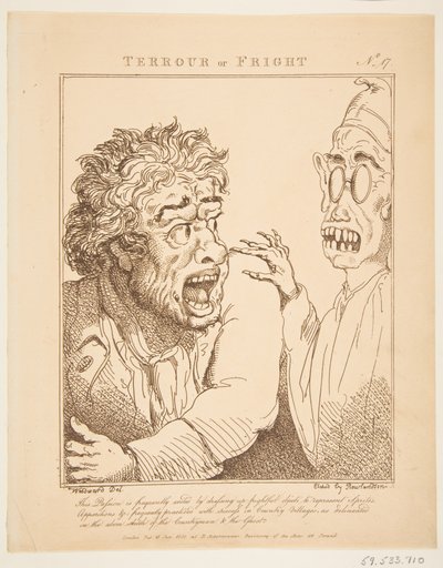 Terrour or Fright Le Brun Travested, or Caricatures of the Passions by Thomas Rowlandson