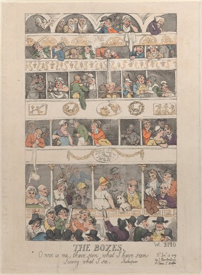 The Boxes, December 12, 1809 by Thomas Rowlandson