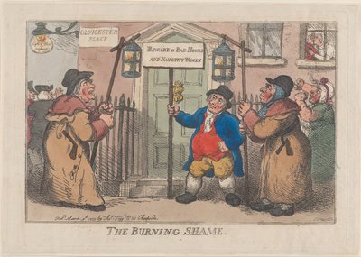 The Burning Shame, March 9, 1809 by Thomas Rowlandson