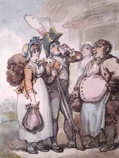 The Charms of a Red Coat by Thomas Rowlandson