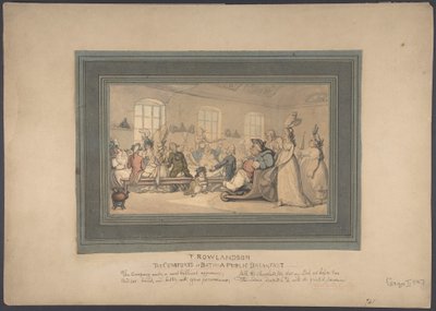 The Comforts of Bath: A Public Breakfast by Thomas Rowlandson