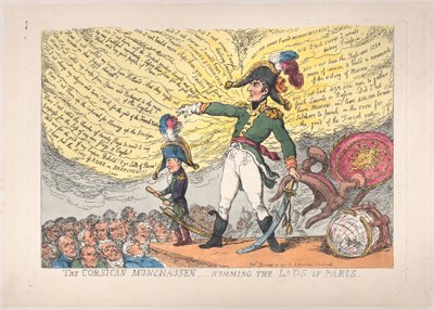 The Corsican Munchausen - Humming the Lads of Paris, December 4, 1813 by Thomas Rowlandson