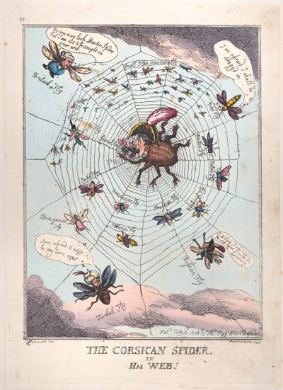 The Corsican Spider in His Web!, July 12, 1808 by Thomas Rowlandson