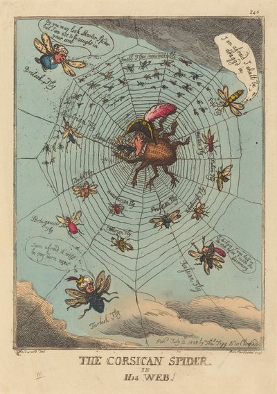 The Corsican Spider in His Web by Thomas Rowlandson