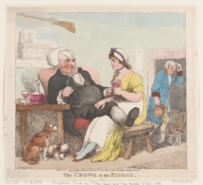 The Crowe & The Pigeon by Thomas Rowlandson