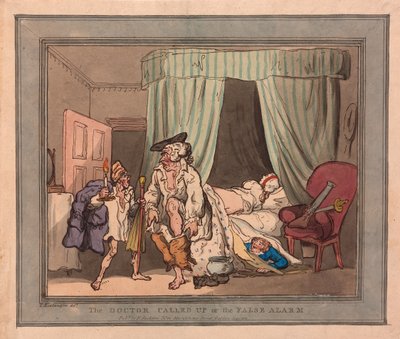 The Doctor Called Up or the False Alarm, pub. 1786 by Thomas Rowlandson